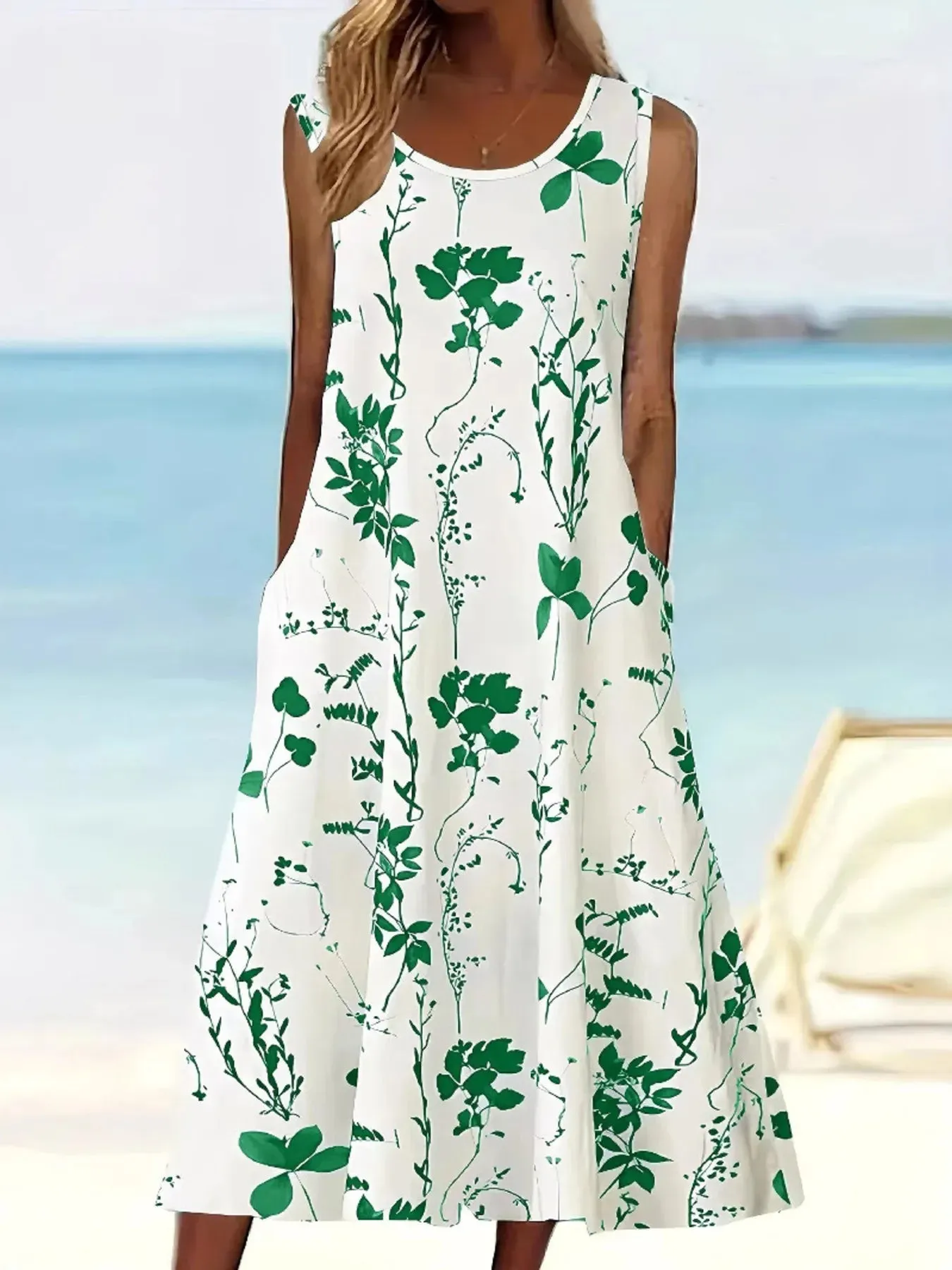 Printed Sleeveless Summer Midi Dress sold by Charming Charlie product image thumbnail 5