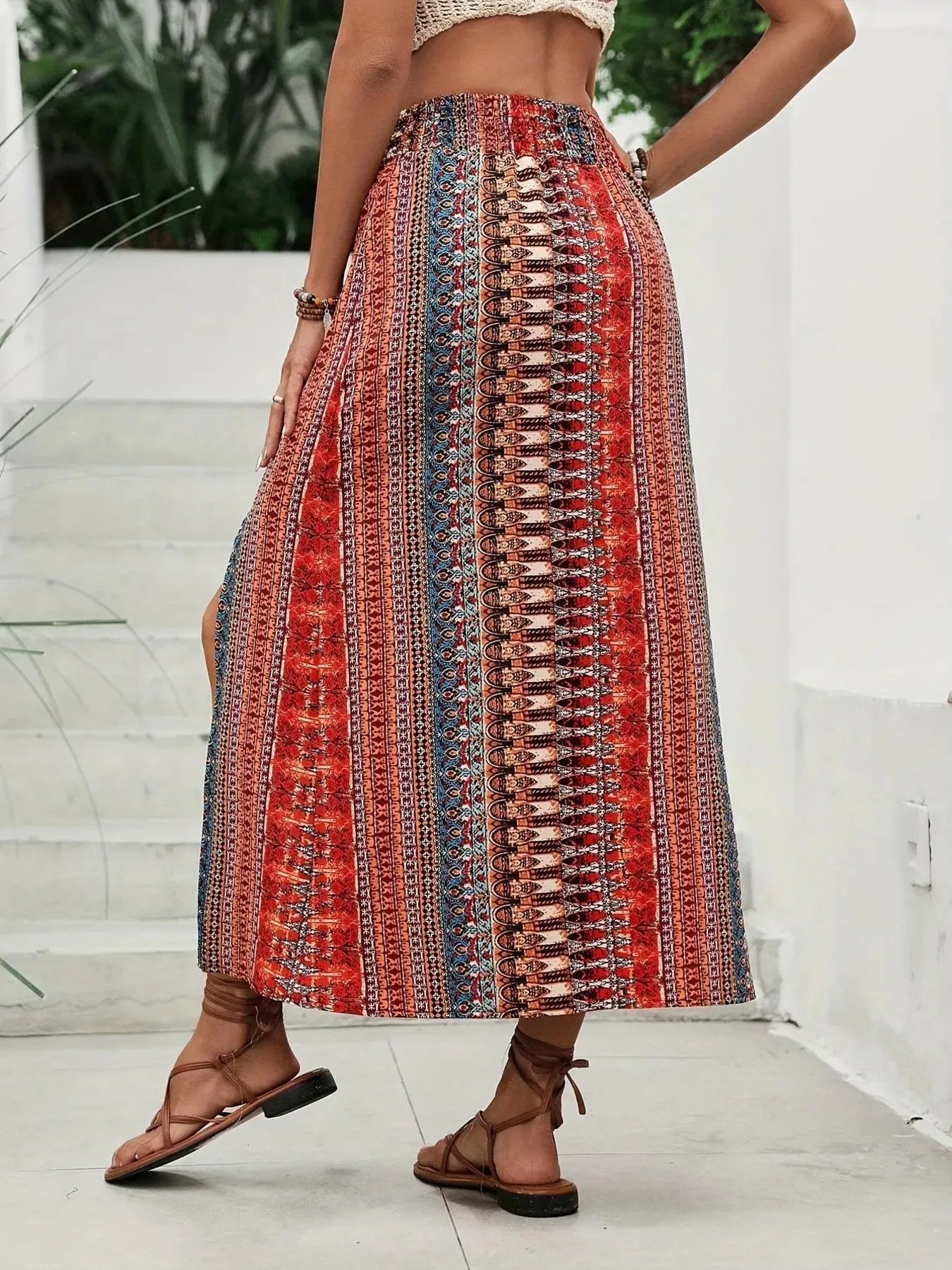 Bohemian Print Split Maxi Skirt sold by Charming Charlie product image thumbnail 3