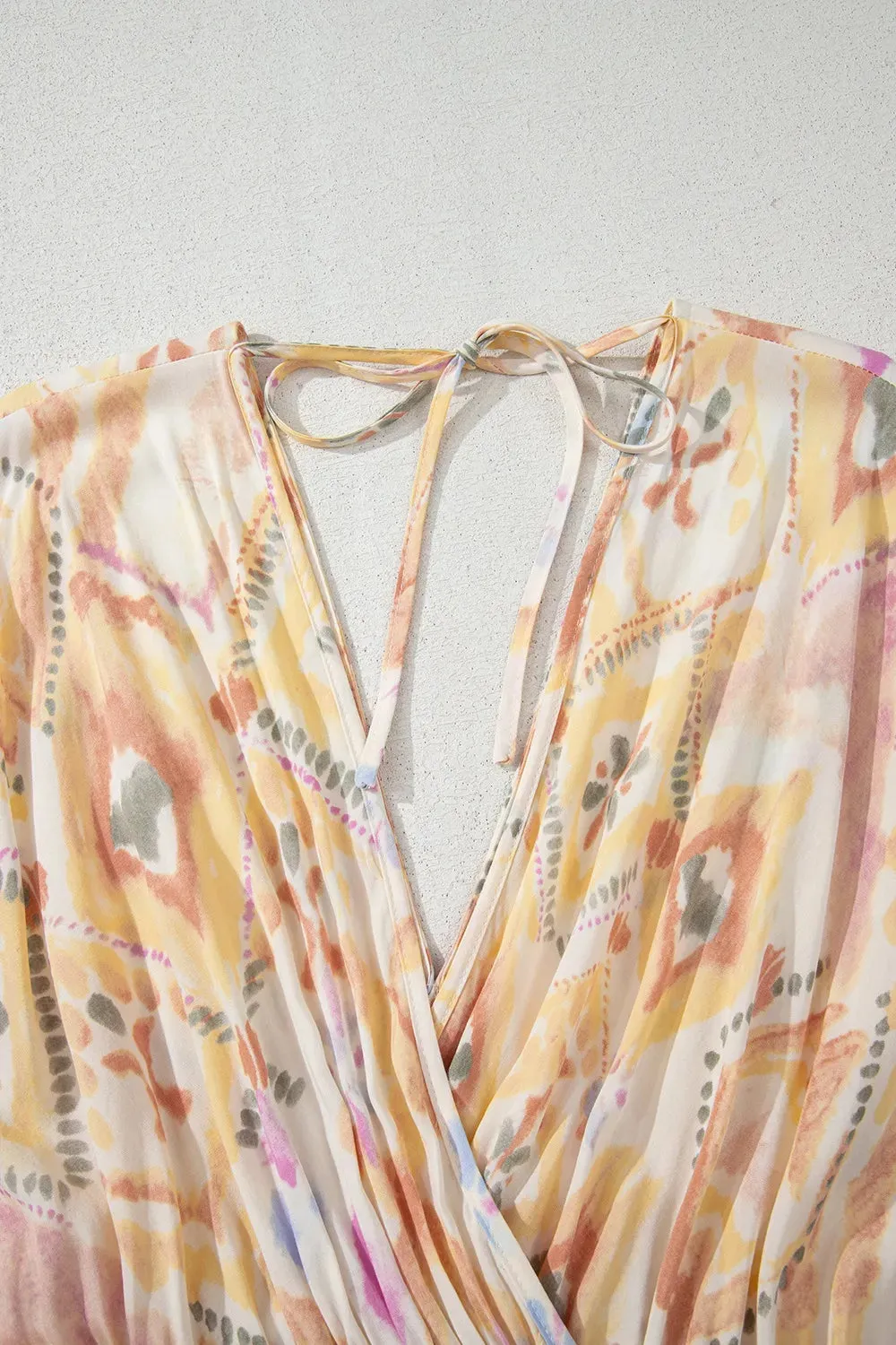 Printed Half Sleeve Shirred High Waist Maxi Dress sold by Charming Charlie product image thumbnail 5