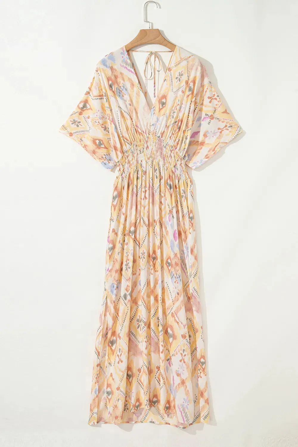 Printed Half Sleeve Shirred High Waist Maxi Dress sold by Charming Charlie product image thumbnail 3