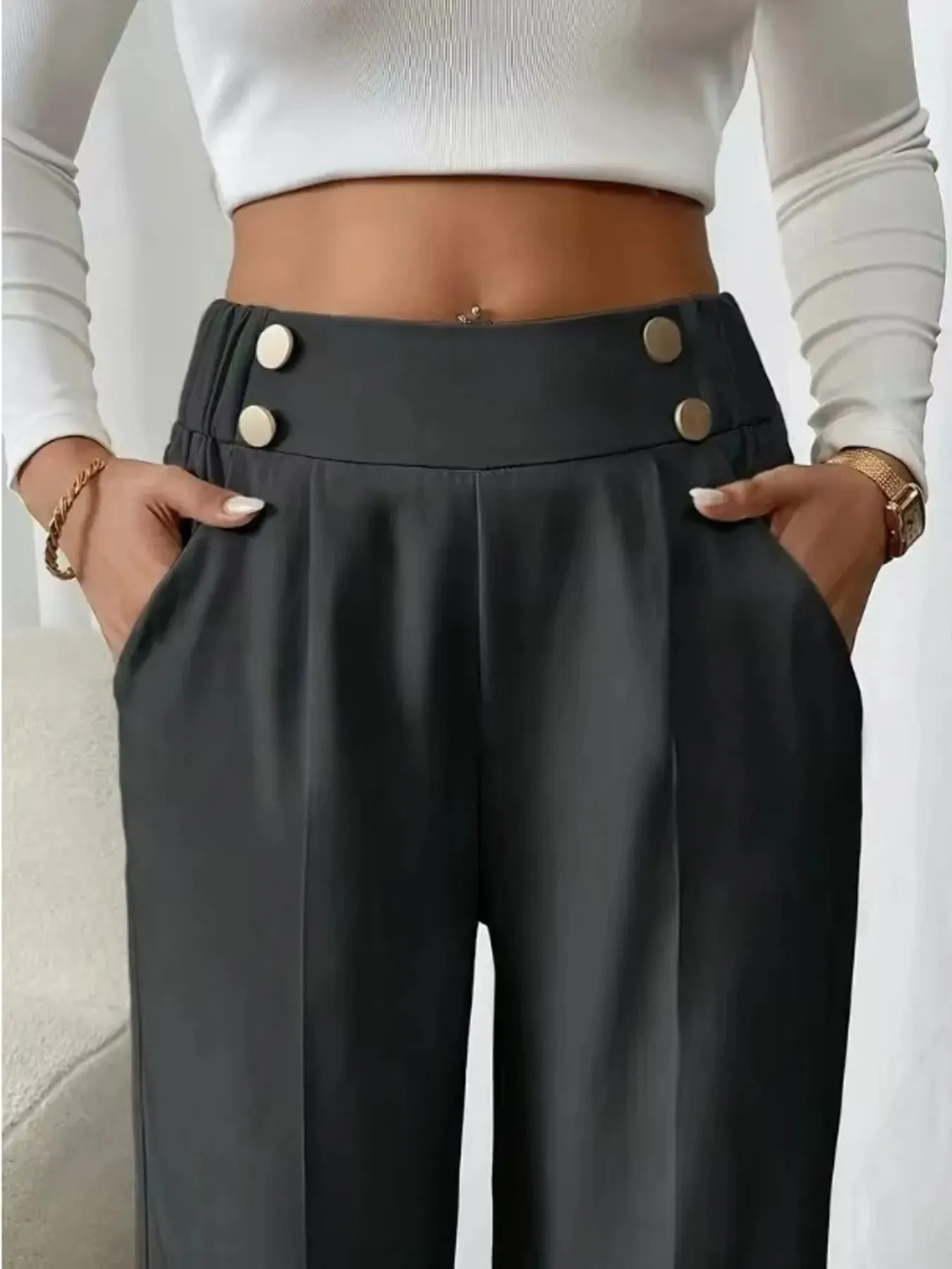 High Waist Wide Leg Pants sold by Charming Charlie product image thumbnail 3
