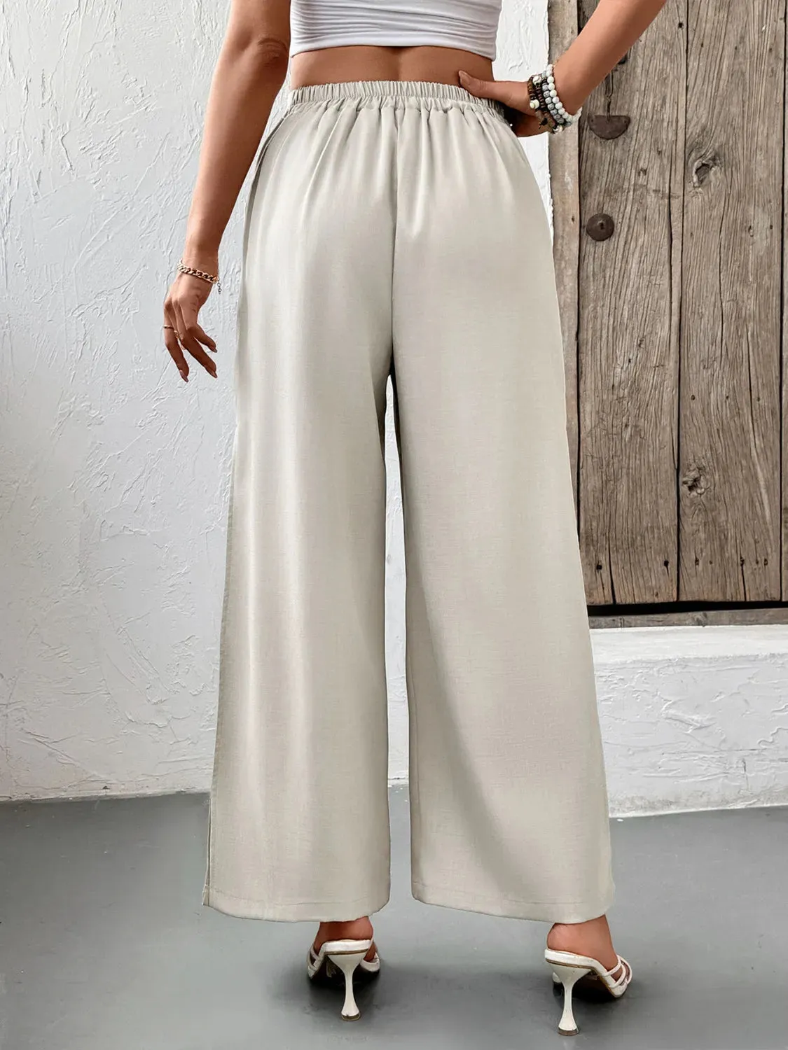 Slit Wide Leg Pleated Pants sold by Charming Charlie product image thumbnail 4