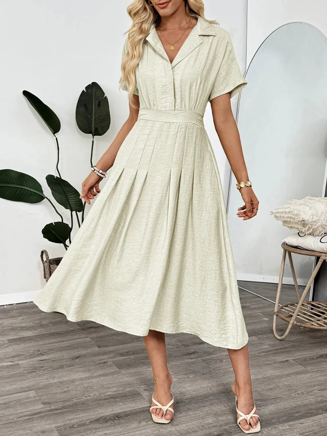 Short Sleeve Midi Dress with Pockets sold by Charming Charlie