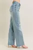 Judy Blue Full Size Hw Destroy & Knee Patch Straight Jeans Plus Size sold by Charming Charlie