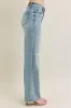 Judy Blue Full Size Hw Destroy & Knee Patch Straight Jeans Plus Size sold by Charming Charlie