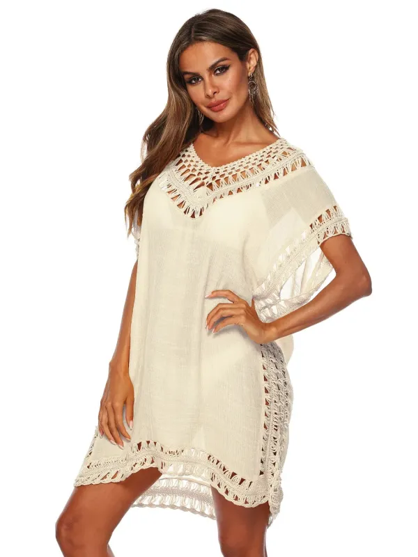 Bohemian Crochet Trim Beach Cover Up Dress sold by Charming Charlie