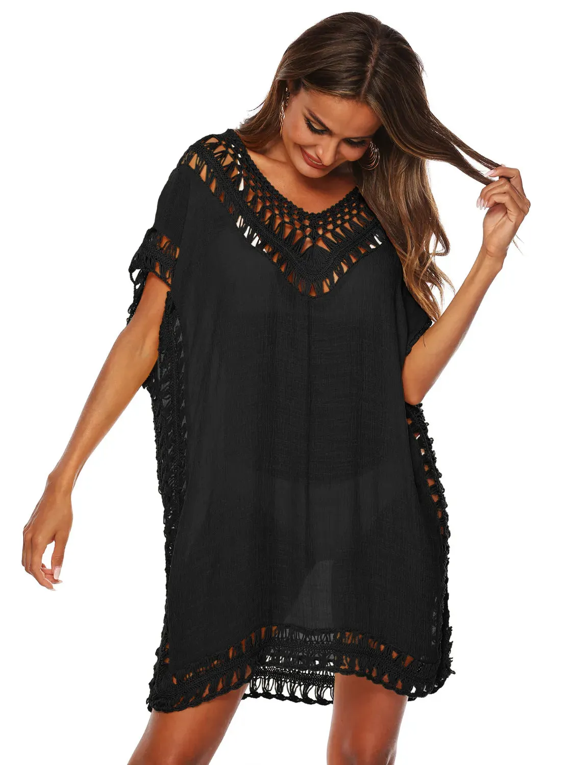 Bohemian Crochet Trim Beach Cover Up Dress sold by Charming Charlie product image thumbnail 5
