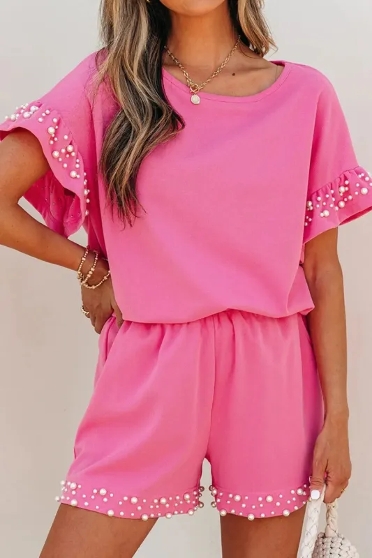 Pearl Embellished Top and Shorts Set sold by Charming Charlie