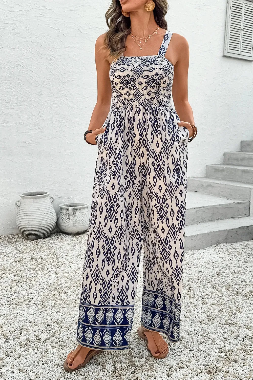 Bohemian Print Wide Leg Jumpsuit sold by Charming Charlie product image thumbnail 3