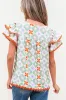 Floral Print V-neck Flutter Sleeve Blouse sold by Charming Charlie