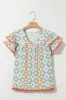 Floral Print V-neck Flutter Sleeve Blouse sold by Charming Charlie