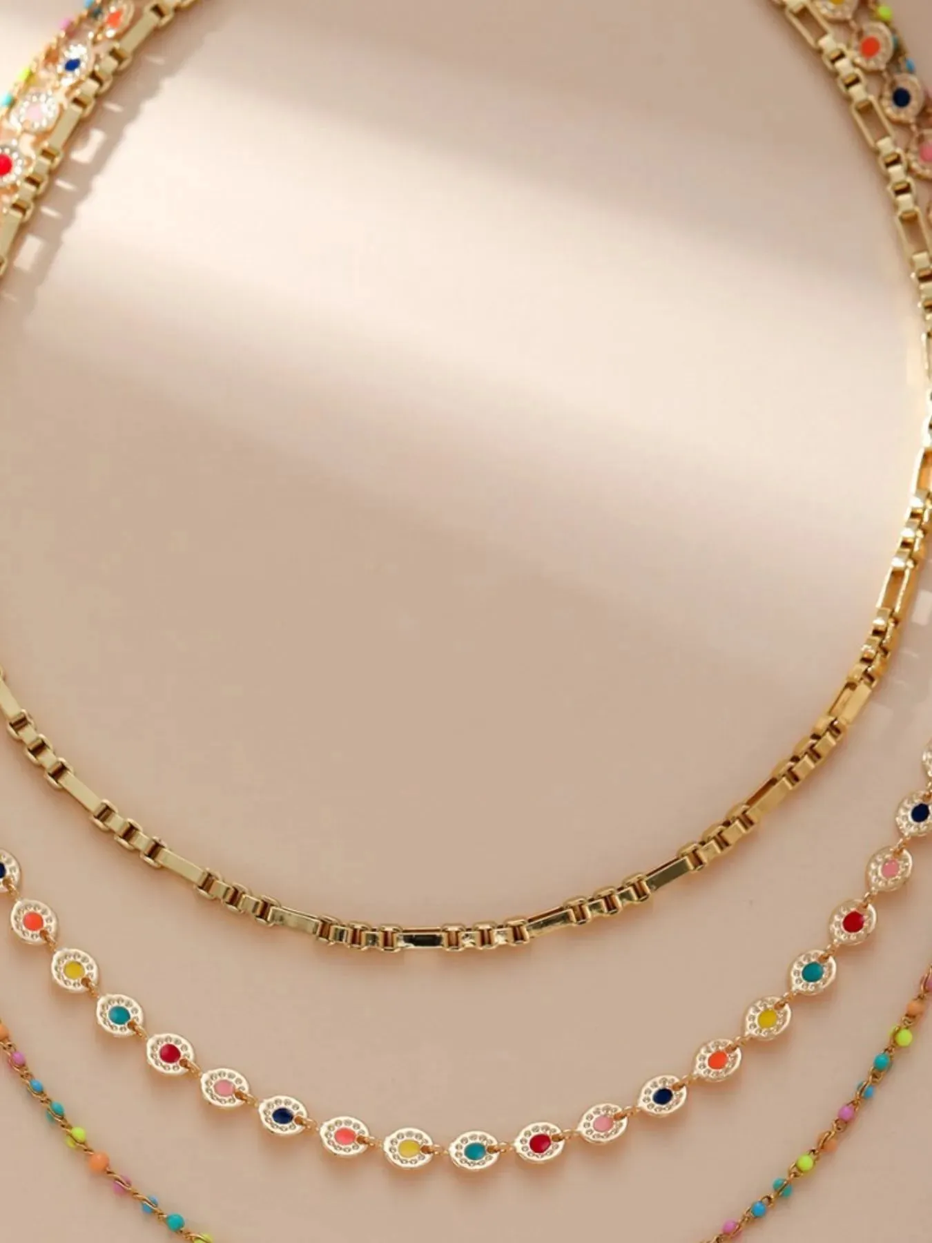 18K Gold-Plated Layered Resin Bead Necklace sold by Charming Charlie product image thumbnail 3