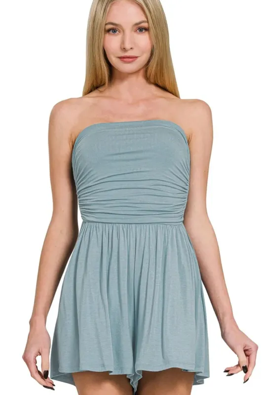Zenana Double Layered Strapless Tube Top Romper sold by Charming Charlie