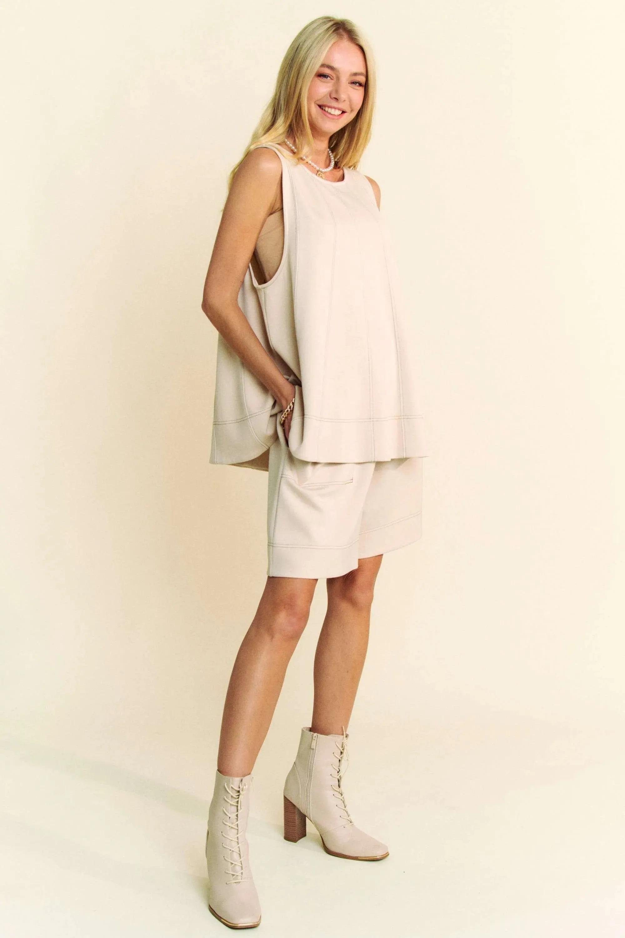 Davi & Dani Contrast Seam Top and Short Set sold by Charming Charlie product image thumbnail 2