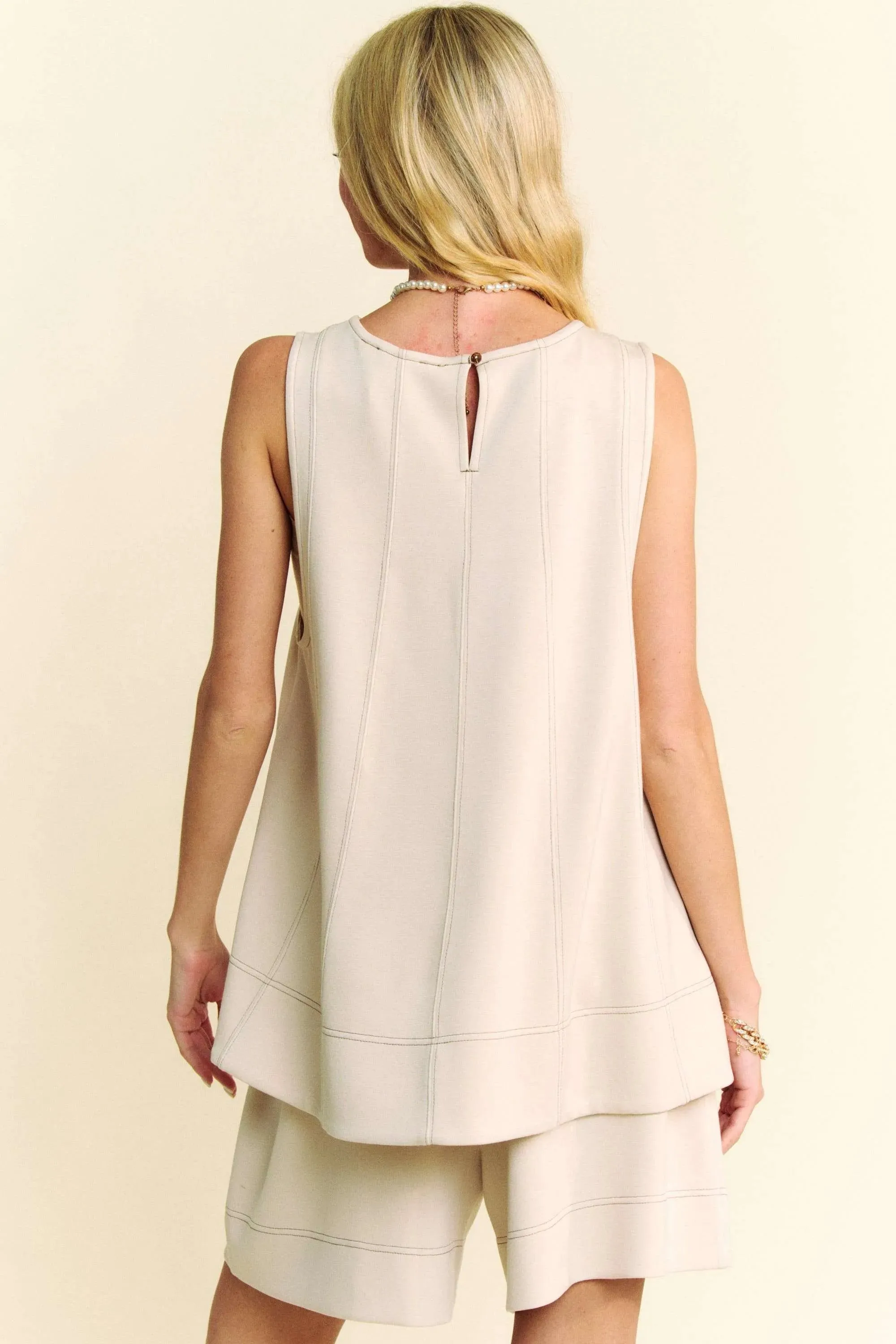 Davi & Dani Contrast Seam Top and Short Set sold by Charming Charlie product image thumbnail 5