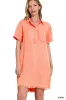 Zenana Tencel Mineral Washed Collared Shirts Dress sold by Charming Charlie