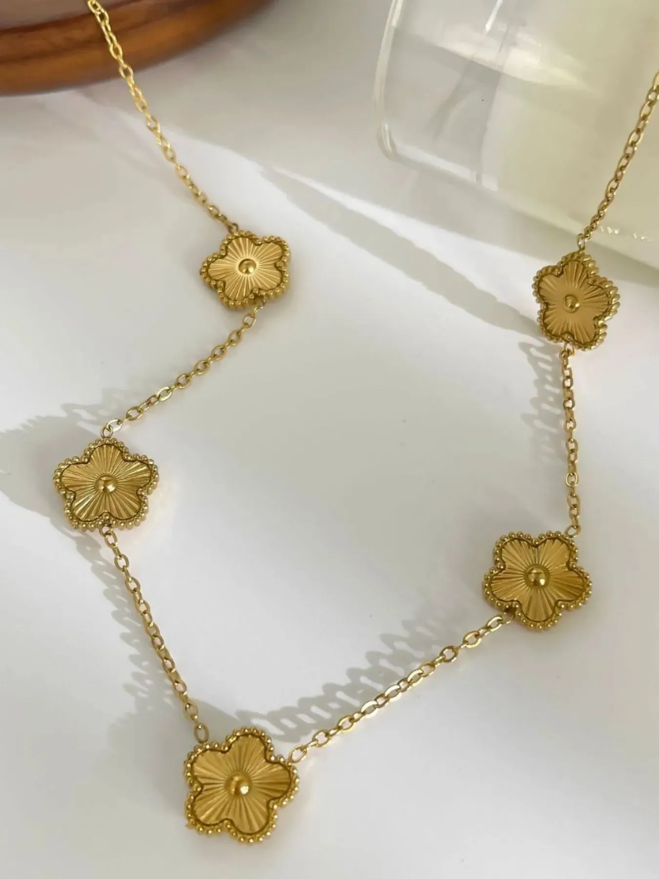 18K Gold-Plated Flower Chain Necklace sold by Charming Charlie product image thumbnail 5