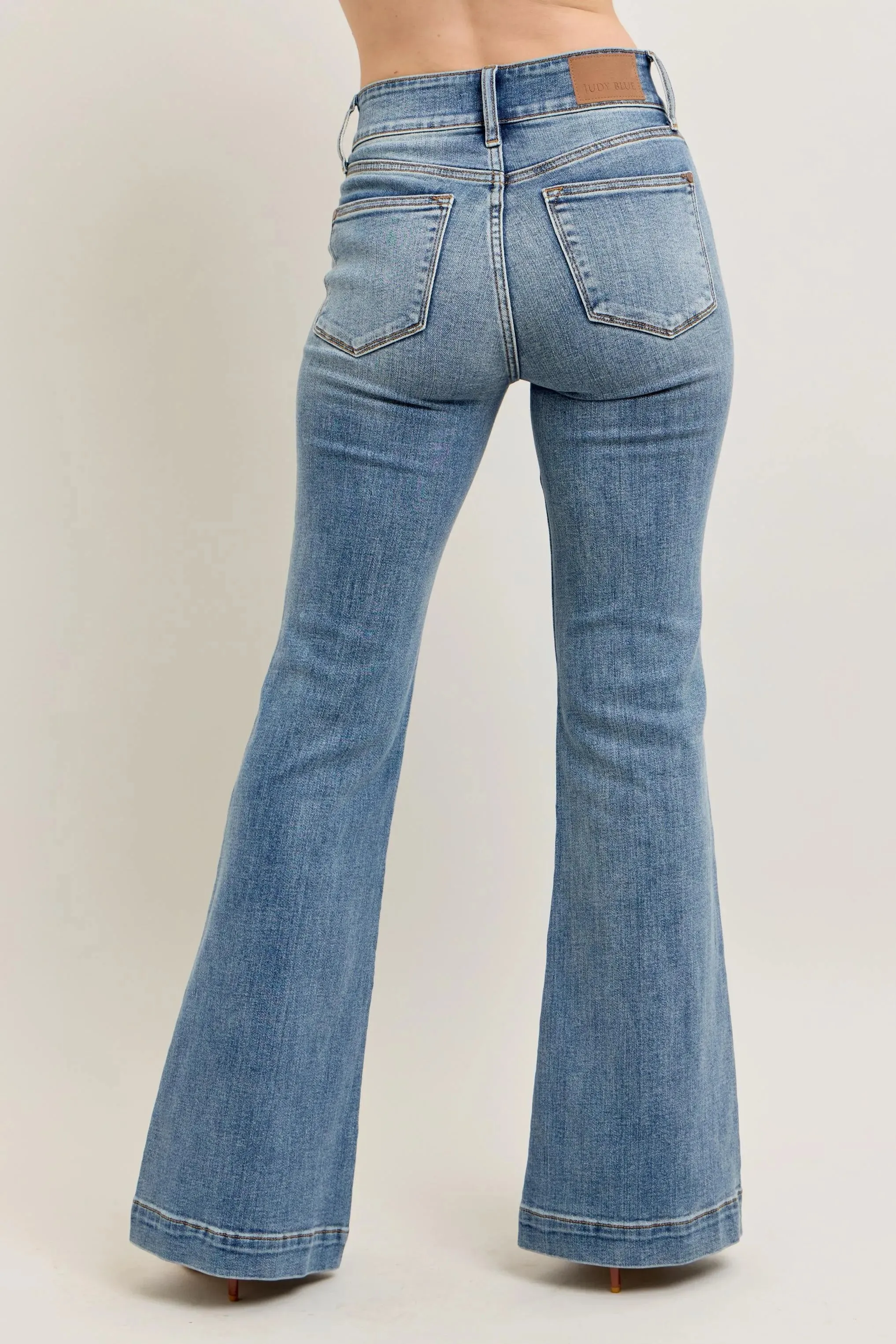 Judy Blue Full Size High-Waist Flare Denim Jeans with Front Seam Detail Plus Size sold by Charming Charlie product image thumbnail 5