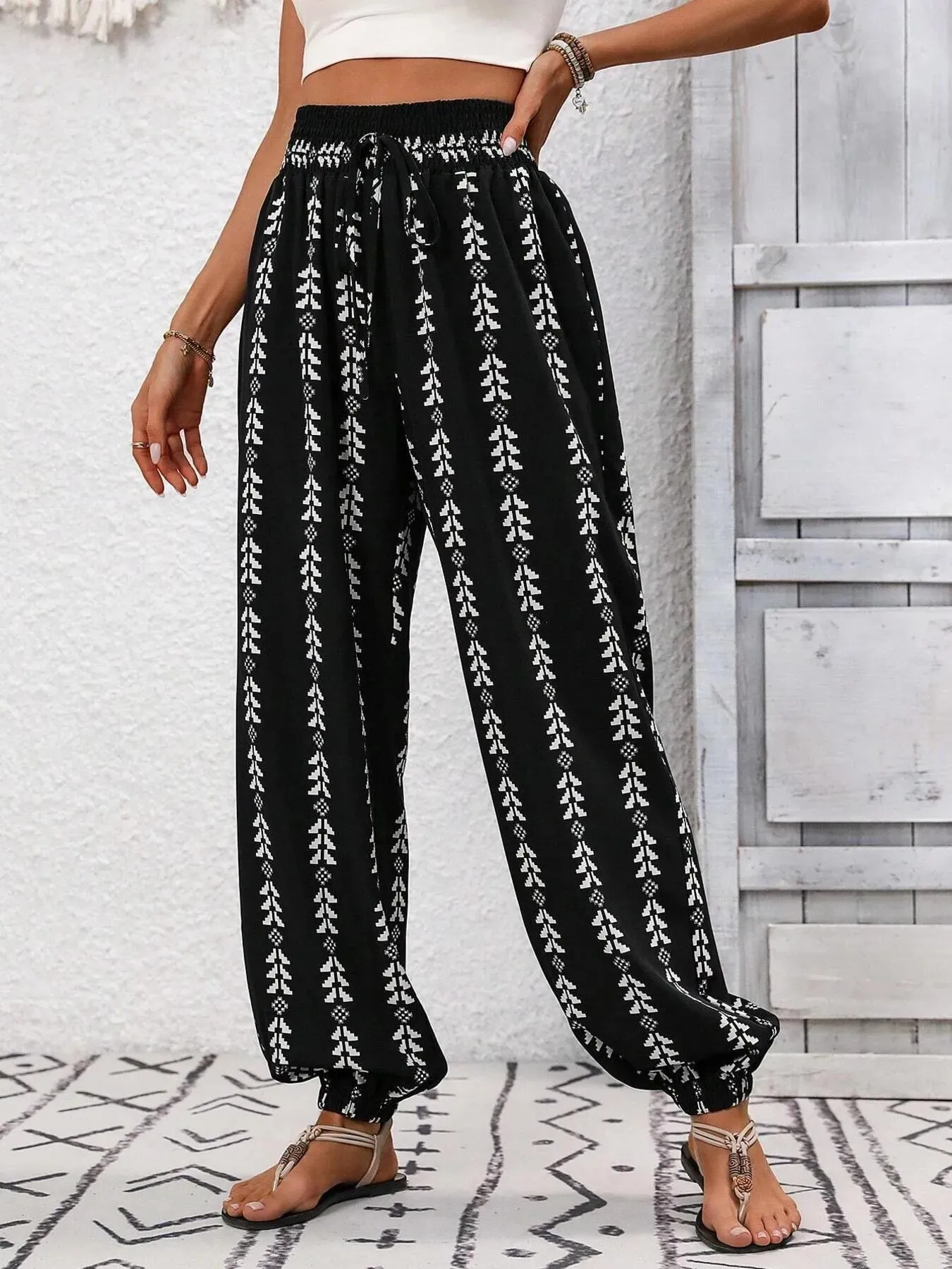 Printed Wide Leg Pants sold by Charming Charlie