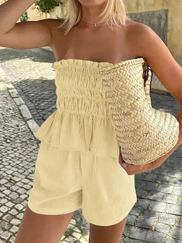 Smocked Tube Top and Shorts Set sold by Charming Charlie