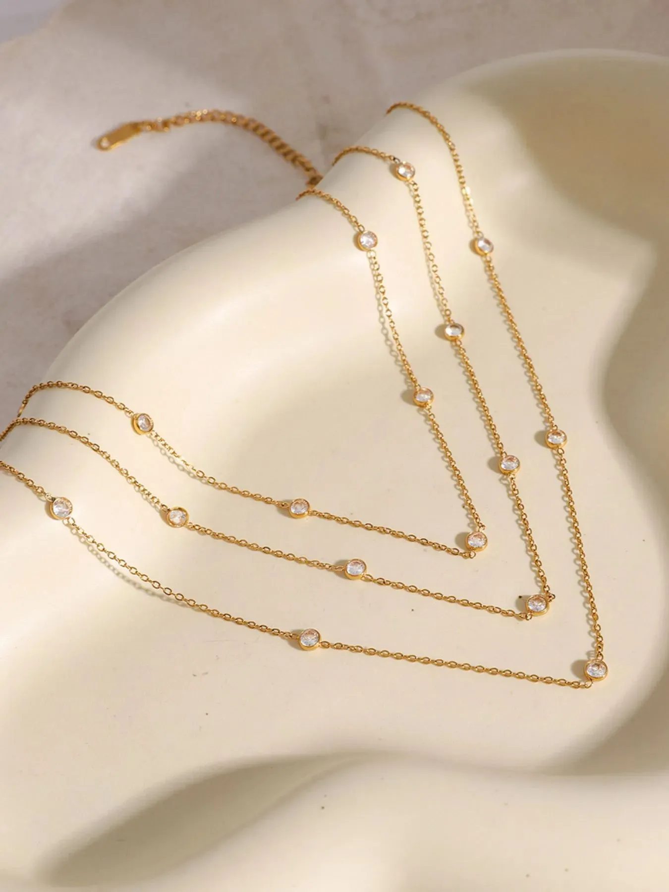 18K Gold-Plated Inlaid Zircon Layered Necklace sold by Charming Charlie product image thumbnail 5