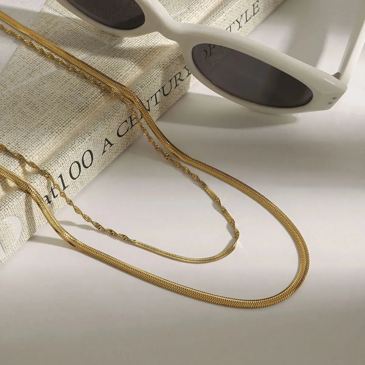 Layered 18K Gold-Plated Stainless Steel Necklace sold by Charming Charlie product image thumbnail 4