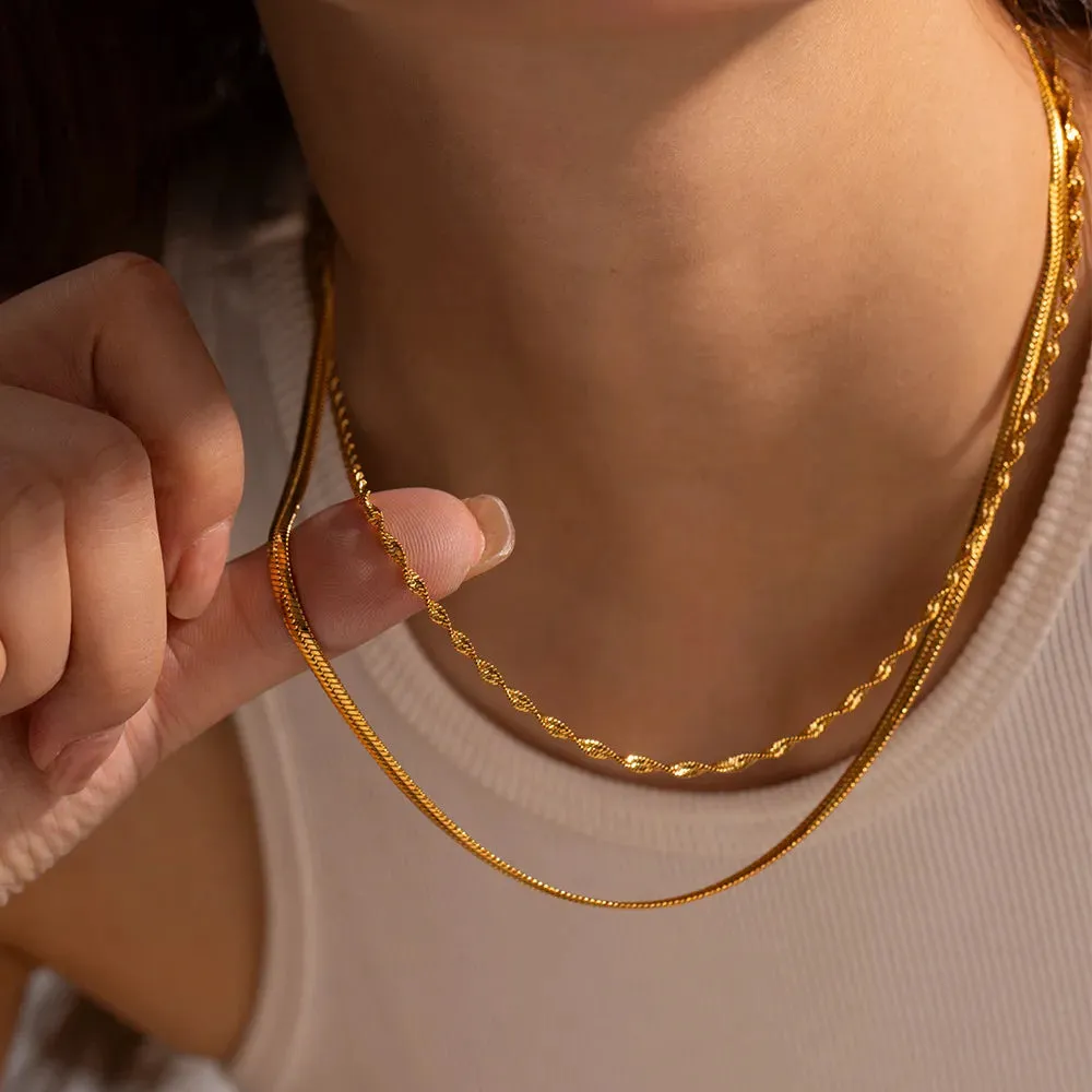 Layered 18K Gold-Plated Stainless Steel Necklace sold by Charming Charlie product image thumbnail 2