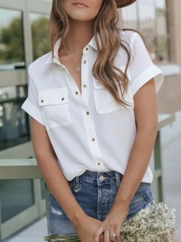 Snap Down Short Sleeve Shirt sold by Charming Charlie