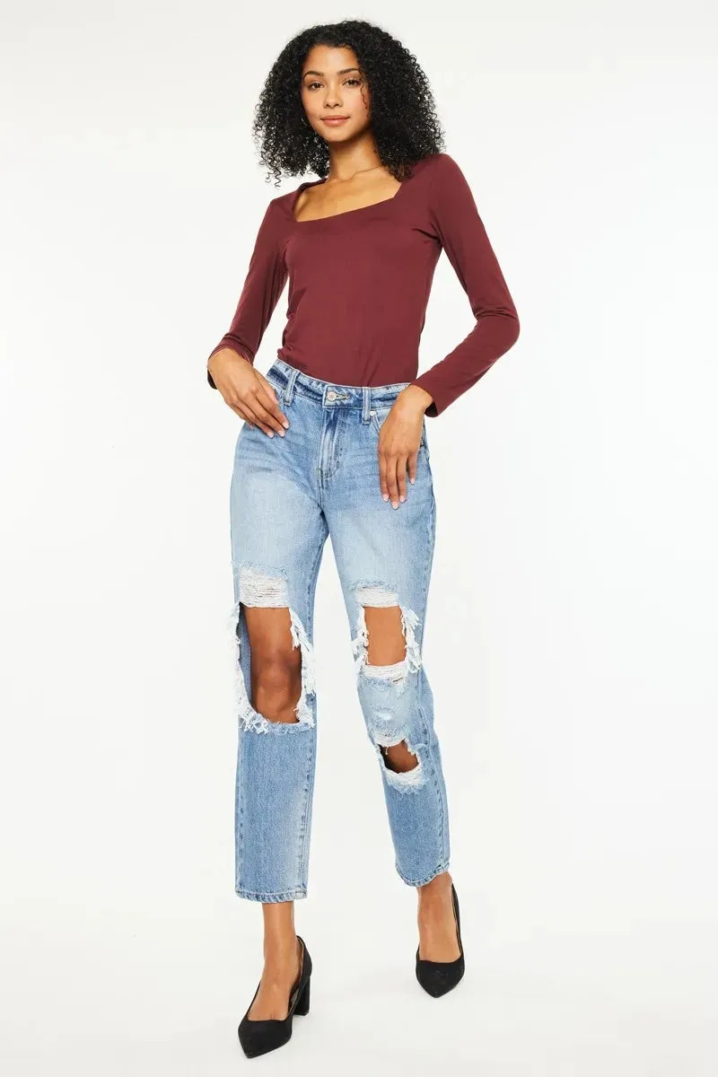Kancan High Rise Distressed Boyfriend Jeans sold by Charming Charlie product image thumbnail 2