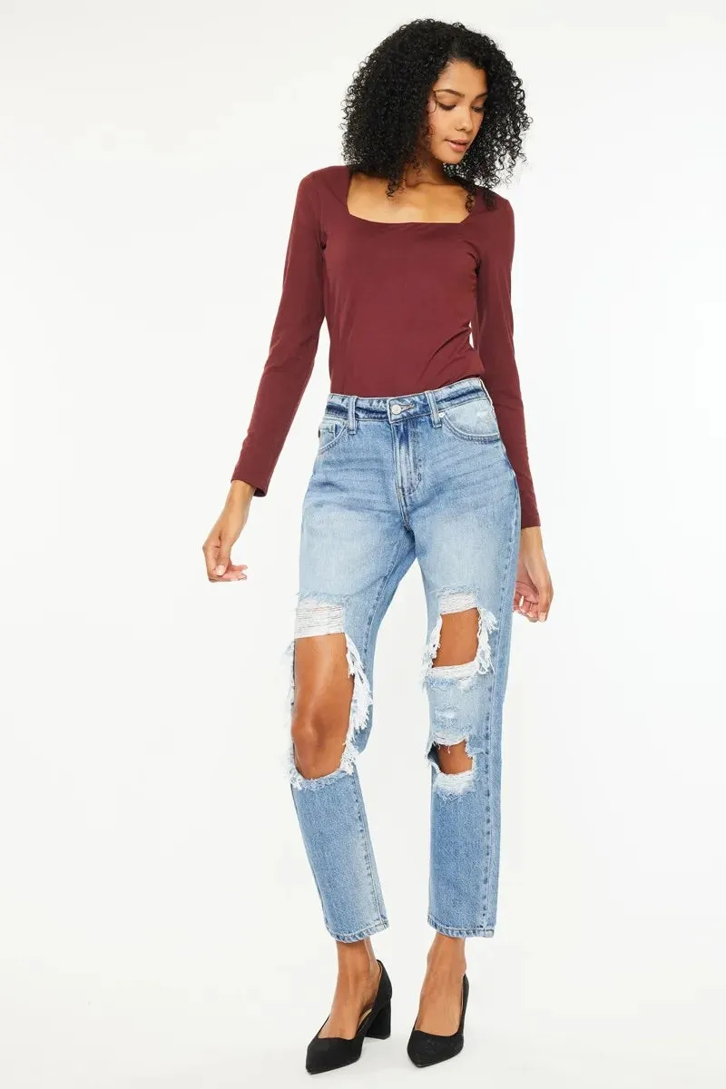 Kancan High Rise Distressed Boyfriend Jeans sold by Charming Charlie product image thumbnail 4