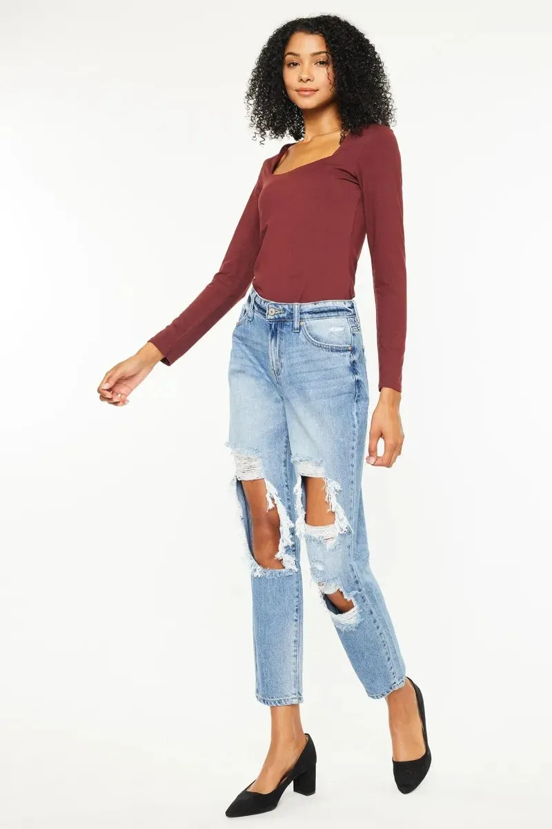 Kancan High Rise Distressed Boyfriend Jeans sold by Charming Charlie product image thumbnail 5