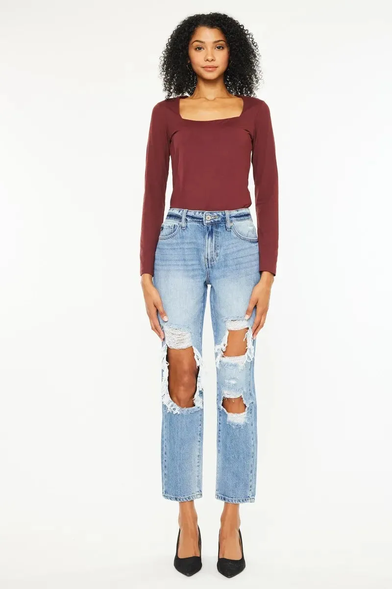 Kancan High Rise Distressed Boyfriend Jeans sold by Charming Charlie product image thumbnail 3