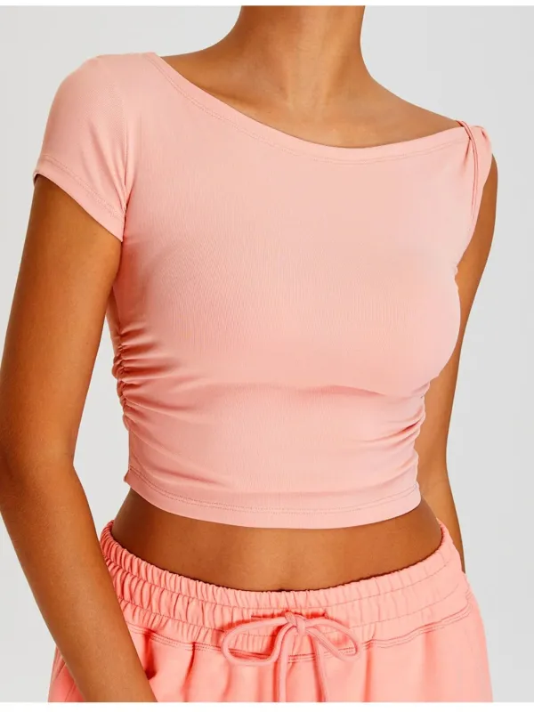 Ruched Side Crop T-Shirt sold by Charming Charlie