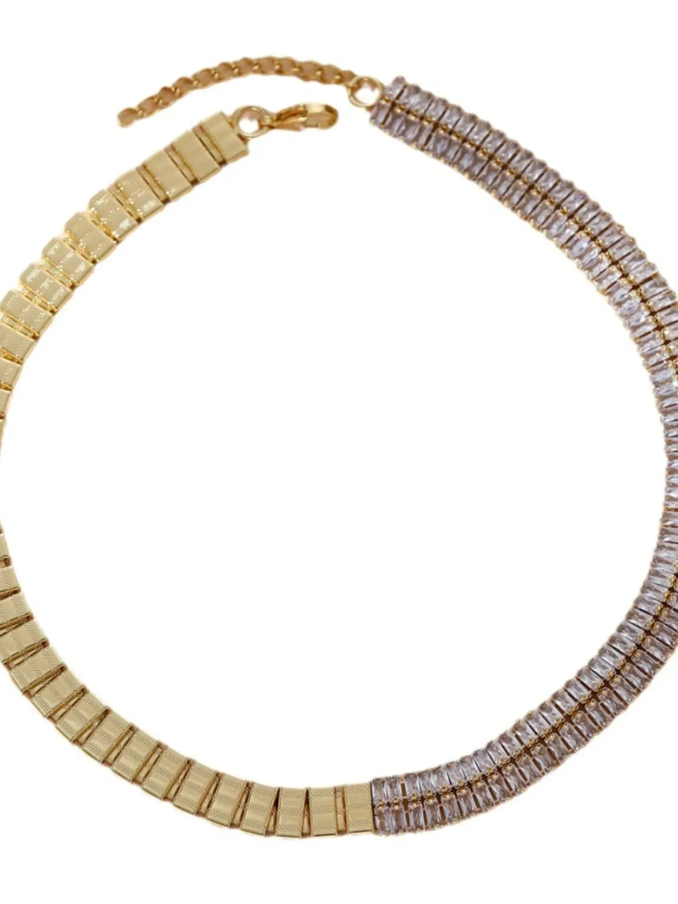 18K Gold-Plated Two-Tone Zircon Choker Necklace sold by Charming Charlie product image thumbnail 4