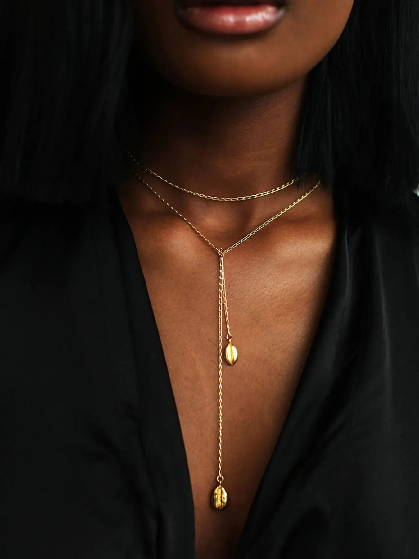 18K Gold-Plated Layered Y-Shape Chain Pendant Necklace sold by Charming Charlie