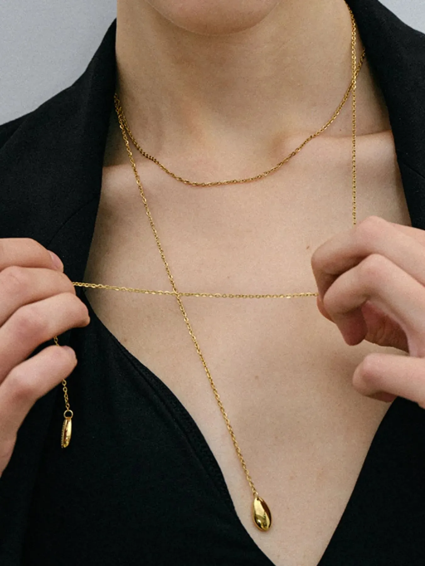 18K Gold-Plated Layered Y-Shape Chain Pendant Necklace sold by Charming Charlie product image thumbnail 5