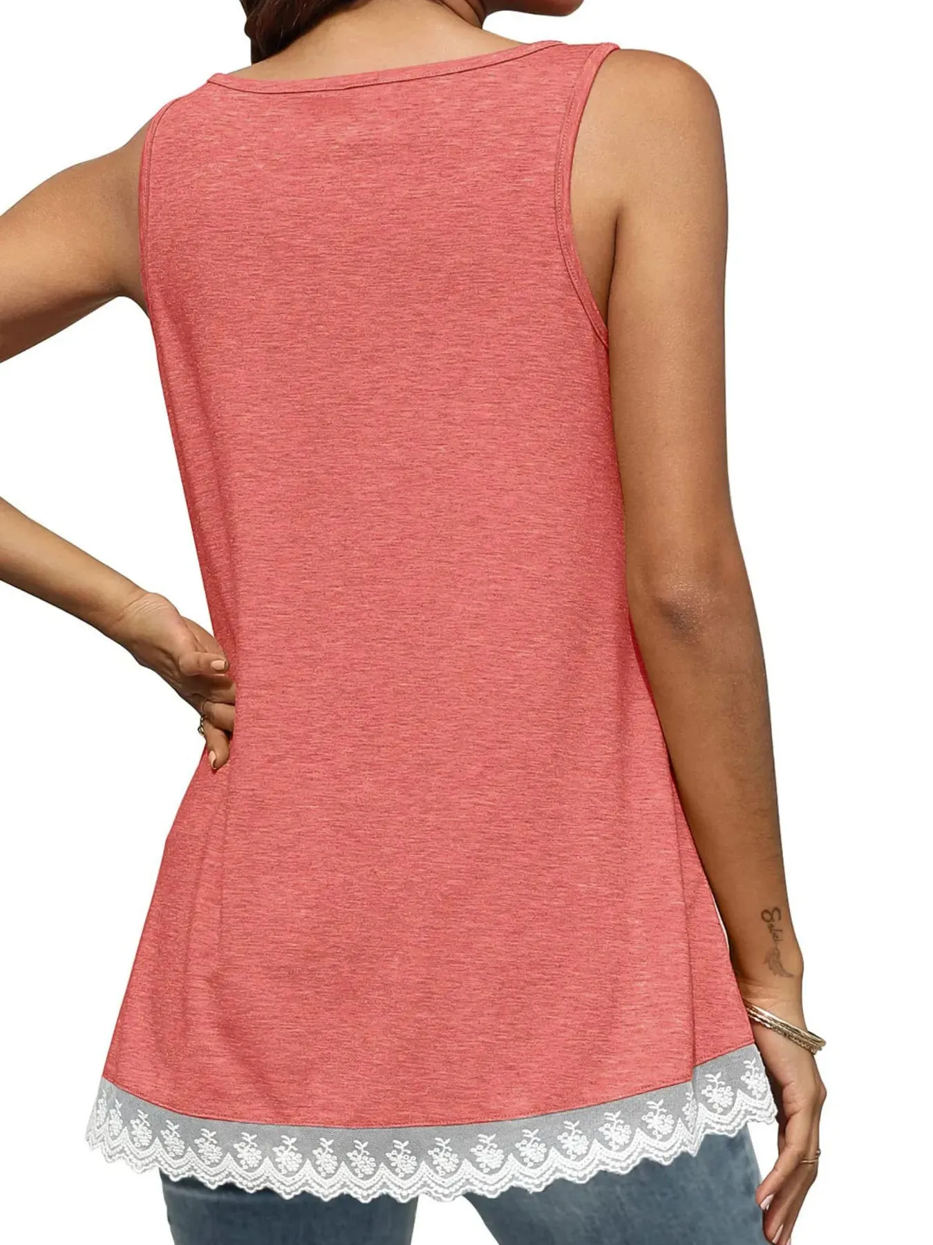 Lace Trim Wide Strap Tank Top sold by Charming Charlie product image thumbnail 3