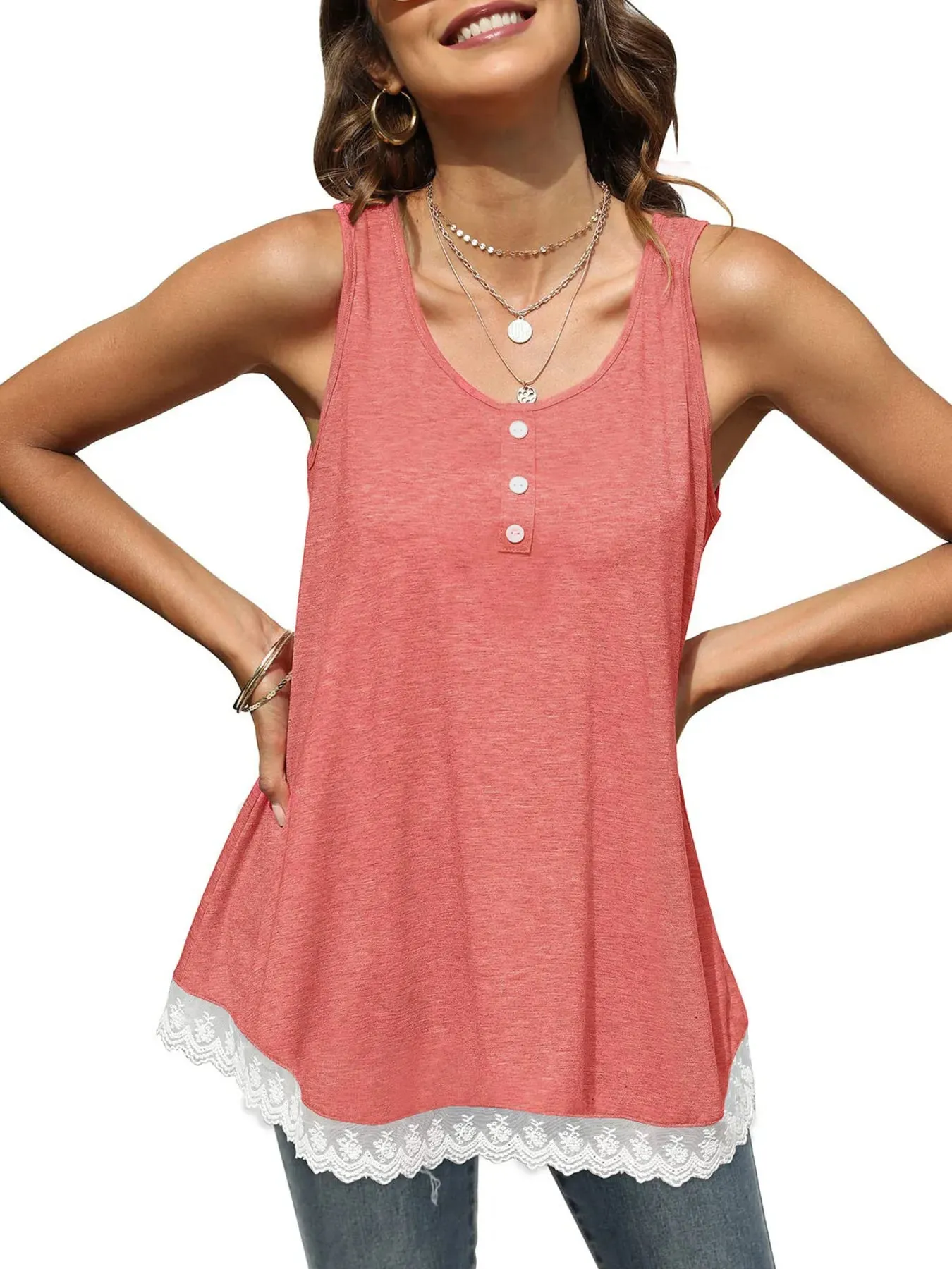 Lace Trim Wide Strap Tank Top sold by Charming Charlie product image thumbnail 2