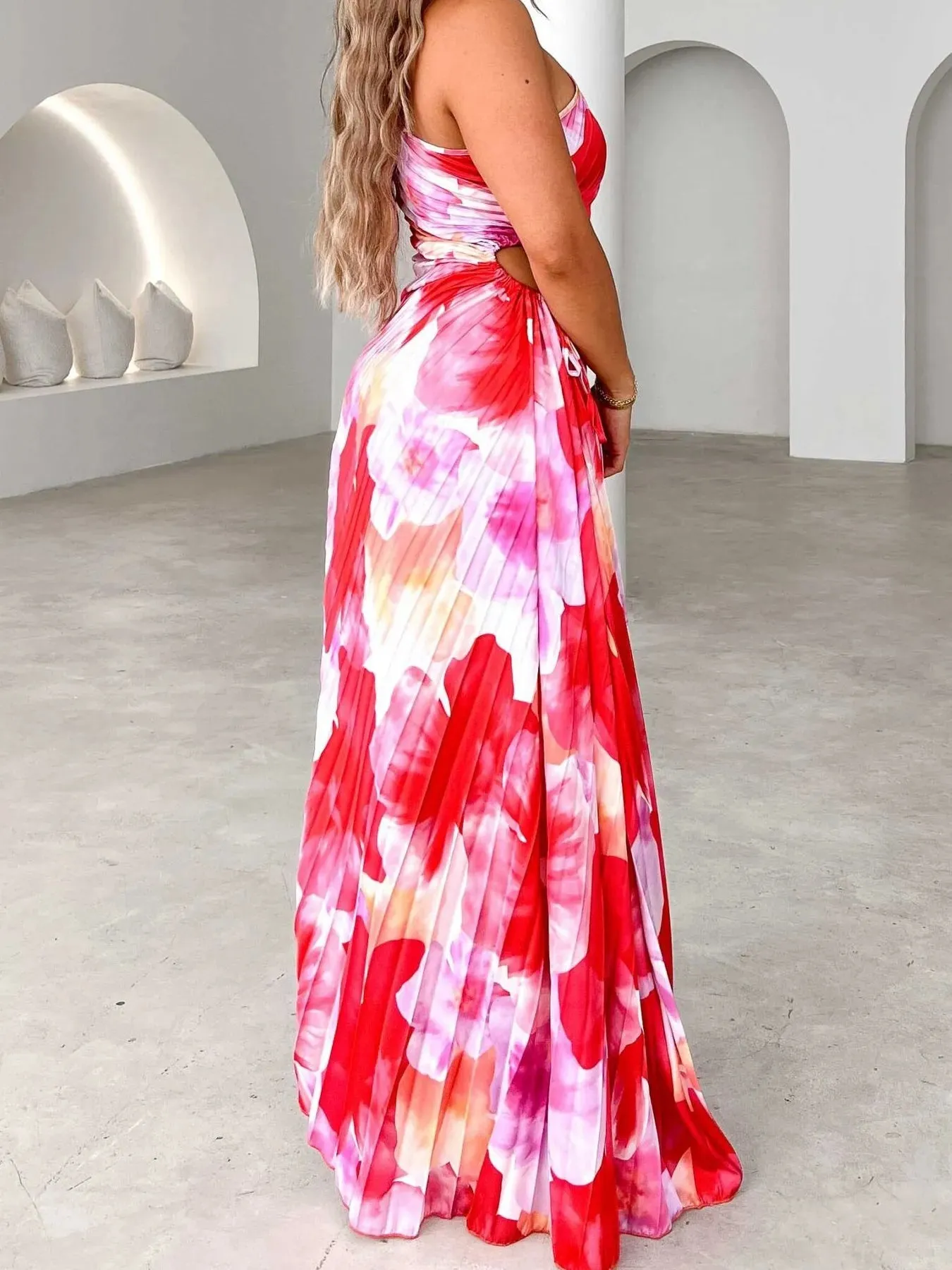 Printed One Shoulder Asymmetrical Maxi Dress sold by Charming Charlie product image thumbnail 2