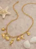 18K Gold-Plated Stainless Steel Ocean Theme Necklace sold by Charming Charlie