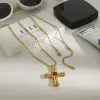 18K Gold-Plated Zircon Cross Pendant Necklace sold by Charming Charlie