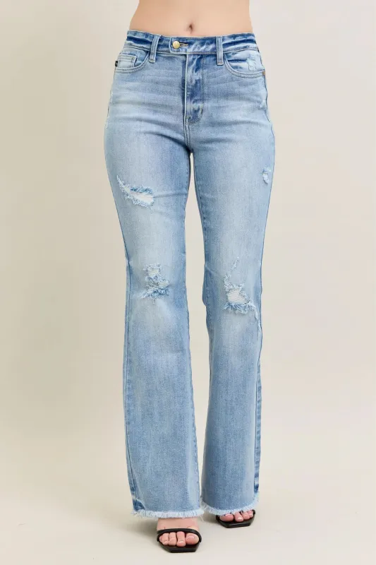 Judy Blue Full Size Hw Flare Jeans W/ Shield Pockets Plus Size sold by Charming Charlie