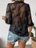 Sheer Notched Button Front Blouse sold by Charming Charlie