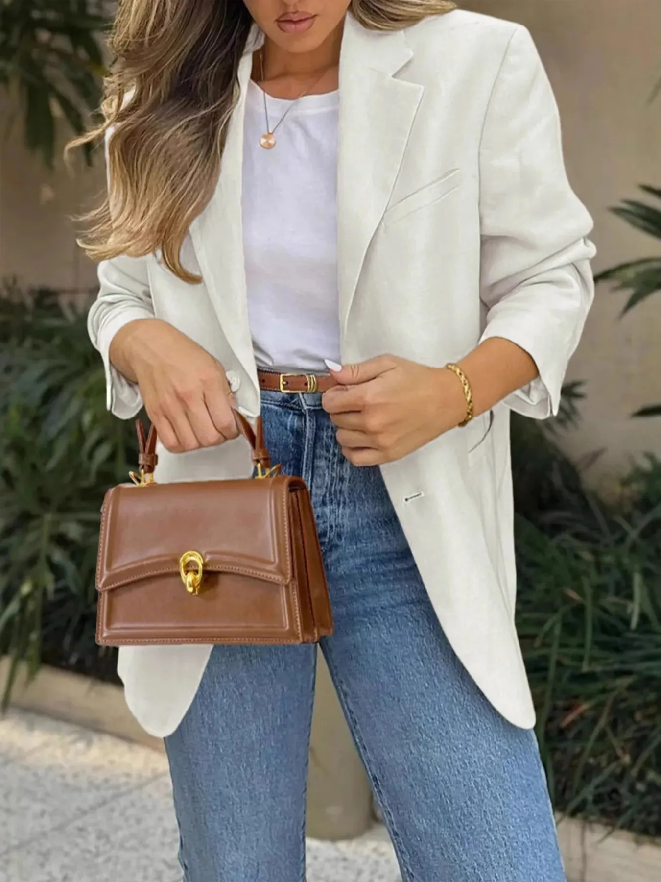 Pocketed Lapel Collar Long Sleeve Blazer sold by Charming Charlie product image thumbnail 4