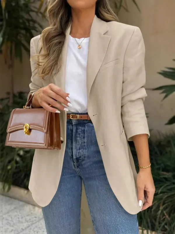 Pocketed Lapel Collar Long Sleeve Blazer sold by Charming Charlie