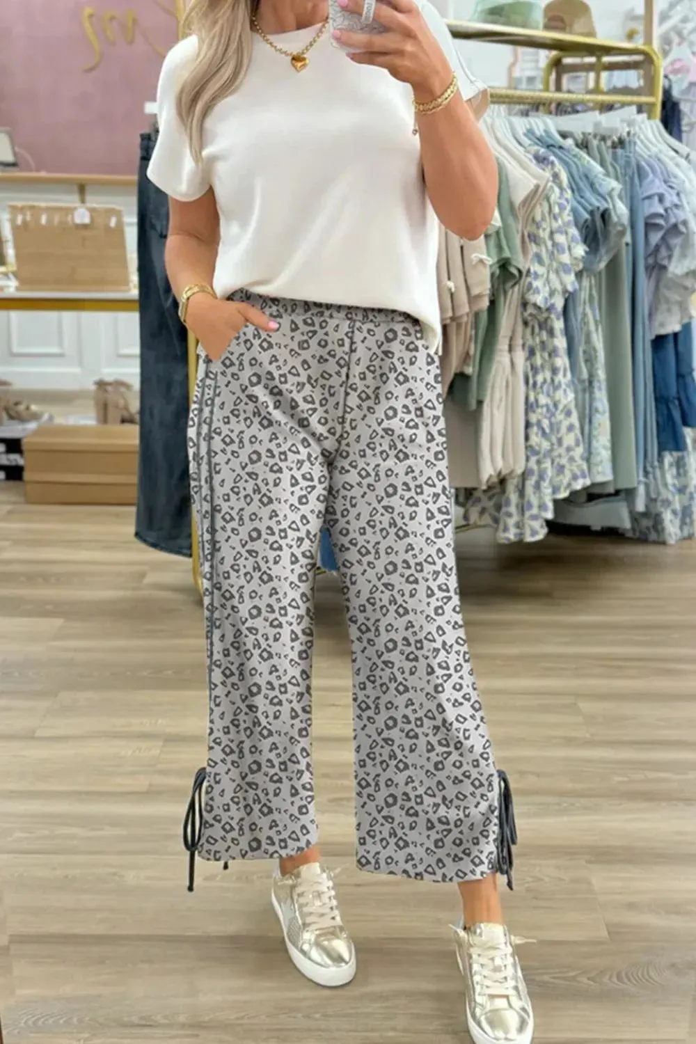 Leopard High Waist Side Bow Pants sold by Charming Charlie product image thumbnail 2
