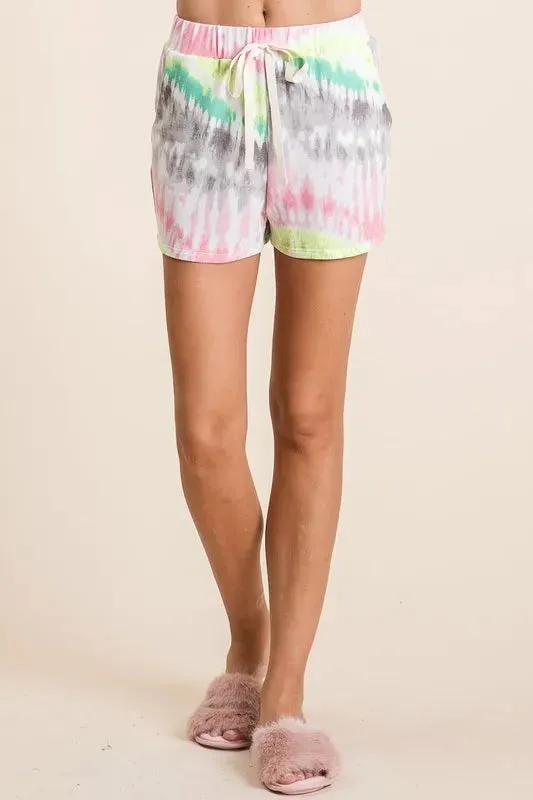 BiBi Tie Dye Print Shorts With Twill Tape Drawstring sold by Charming Charlie product image thumbnail 4