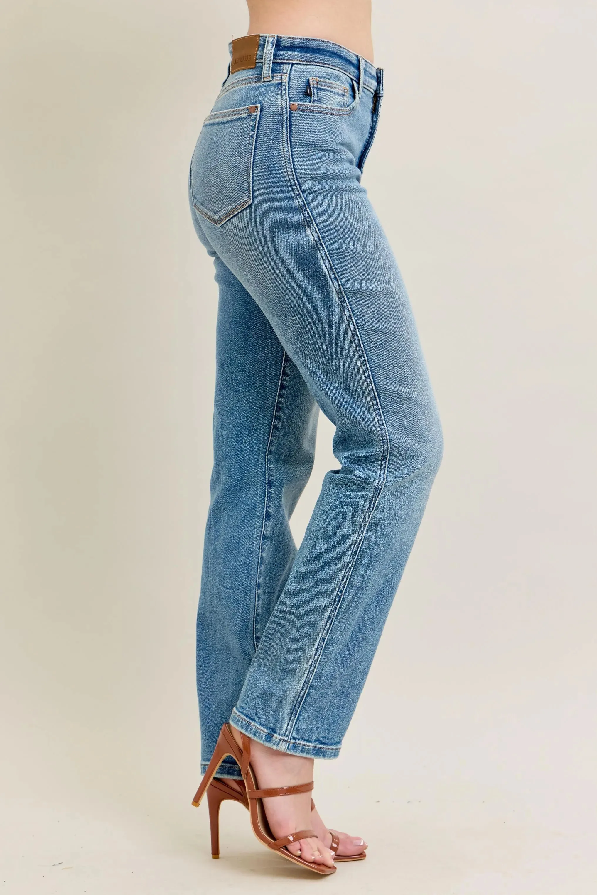 Judy Blue Full Size Hw Vintage Straight Jeans Plus Size sold by Charming Charlie product image thumbnail 3