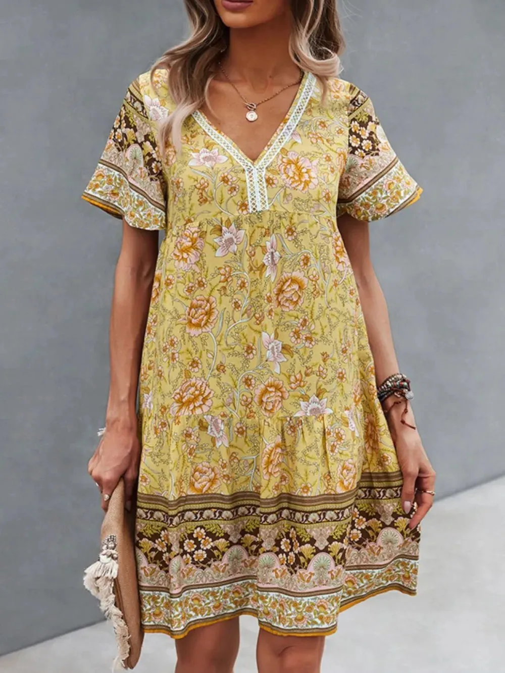 Floral Print V-Neck Summer Dress sold by Charming Charlie product image thumbnail 2