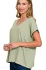 Zenana Soft Melange Hacci V-neck Tee sold by Charming Charlie